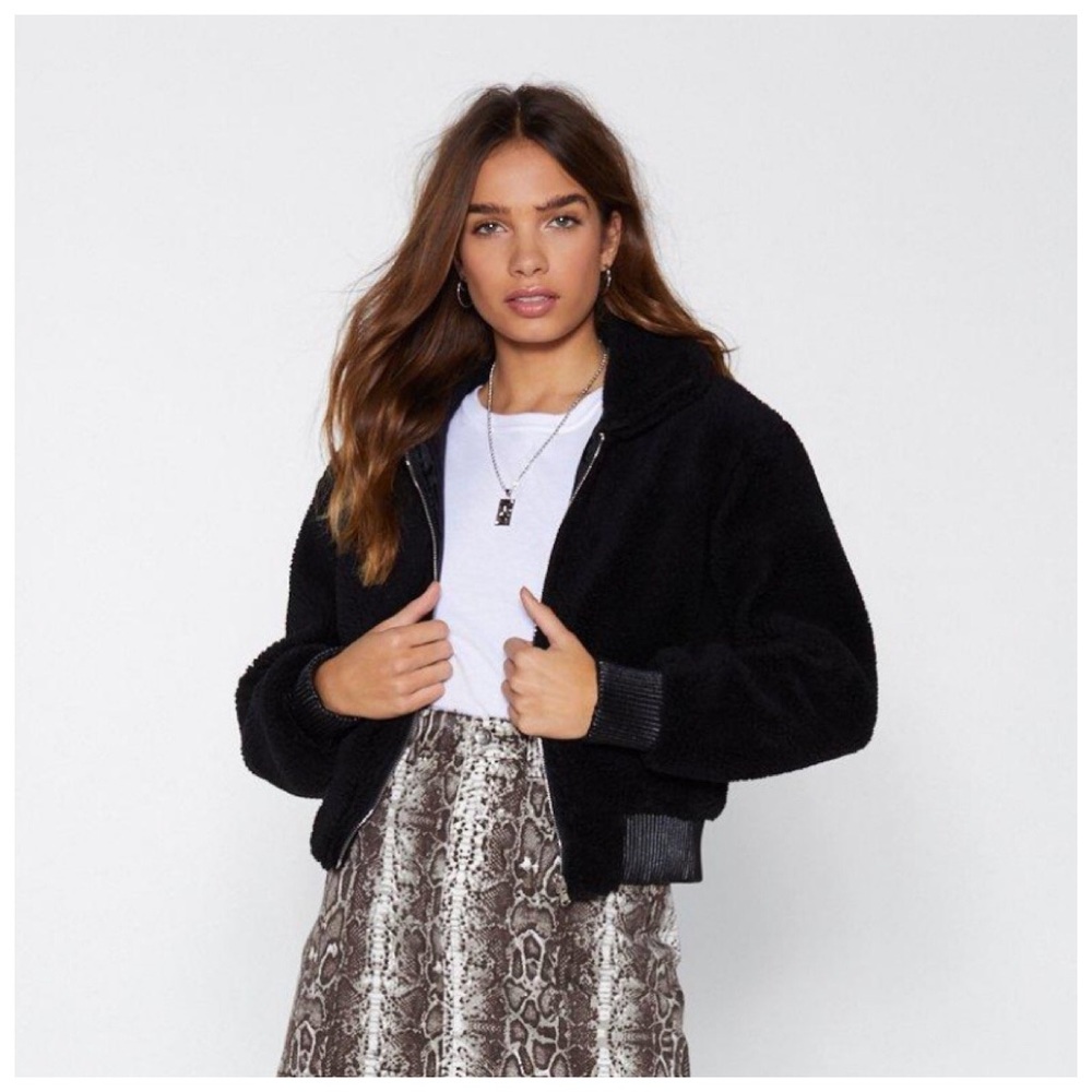 NASTY GAL Teddy Bear Coat Sherpa Jacket NWT Size Large